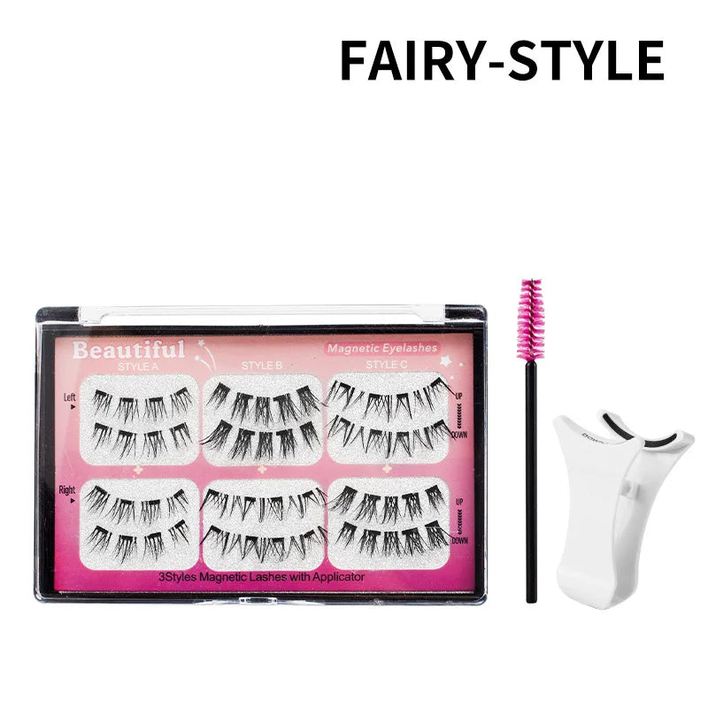 Magnetic Suction False Eyelashes 3 Pair Combination Large Capacity 4 Magnetic suit Natural Long Thick Party