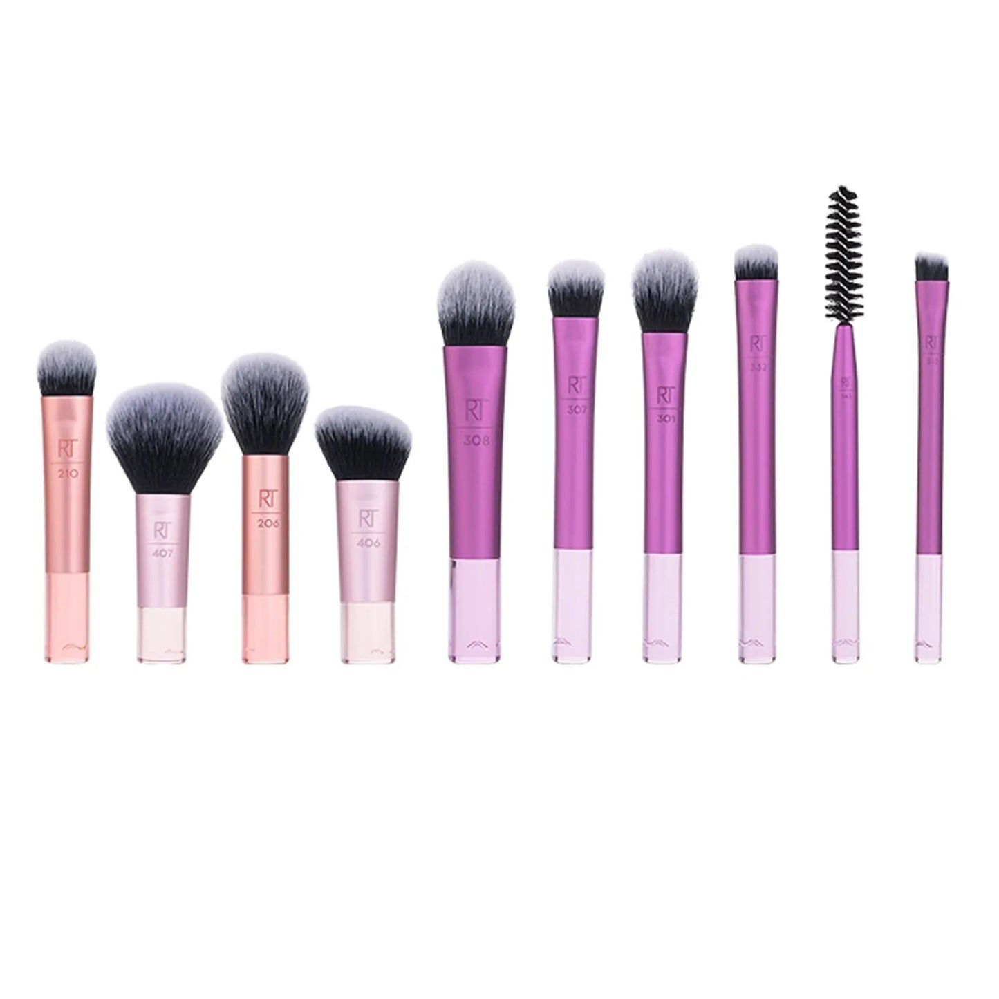 Eco-Friendly Vegan Makeup Brush Kit - Synthetic Hair Cosmetic Tools for Foundation/Blush/Eyeshadow (Travel Set)